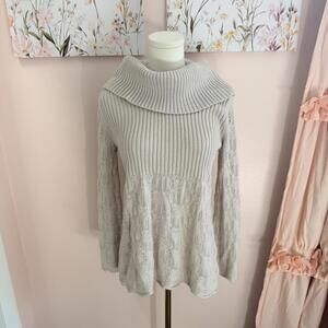 Style & Co. Taupe Knit Flare Sleeve Sweater
